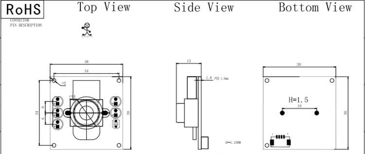 J.S.K.-032HDR-V1.0-monoklulaarinen leveä dynaaminen 1/2,5 tuuman COMS-anturin taustavalokuvaus, Linssin polttoväli voidaan sovittaa 30 fps 5MP 4 27 单500W 032HDR详情页4
